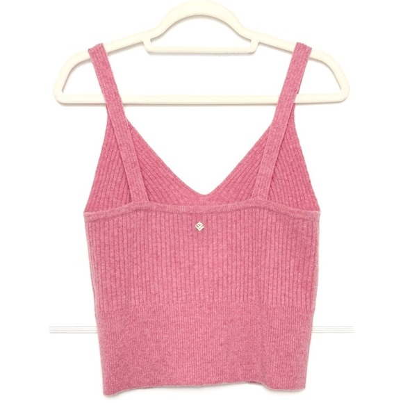 SANDRO Wool Rib Knit Sleeveless V-Neck Slim Cropped Camisole Sweater Tank Top L‎ - Picture 6 of 12